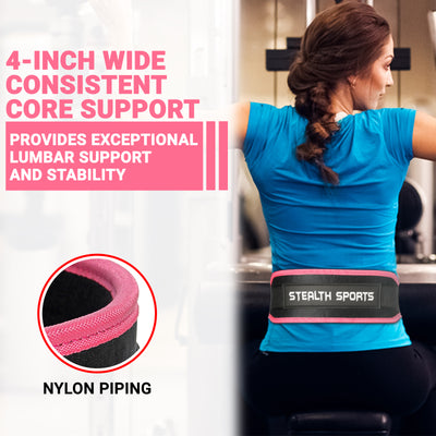 Pink Training Belt - 4 Inch Wide