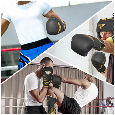 Boxing Gloves - Black & Gold