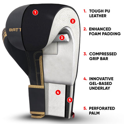 Boxing Gloves - Black & Gold